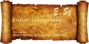 Endler Szilveszter névjegykártya